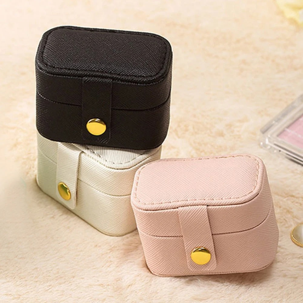 Simple PU Leather Ring Necklace Storage Box