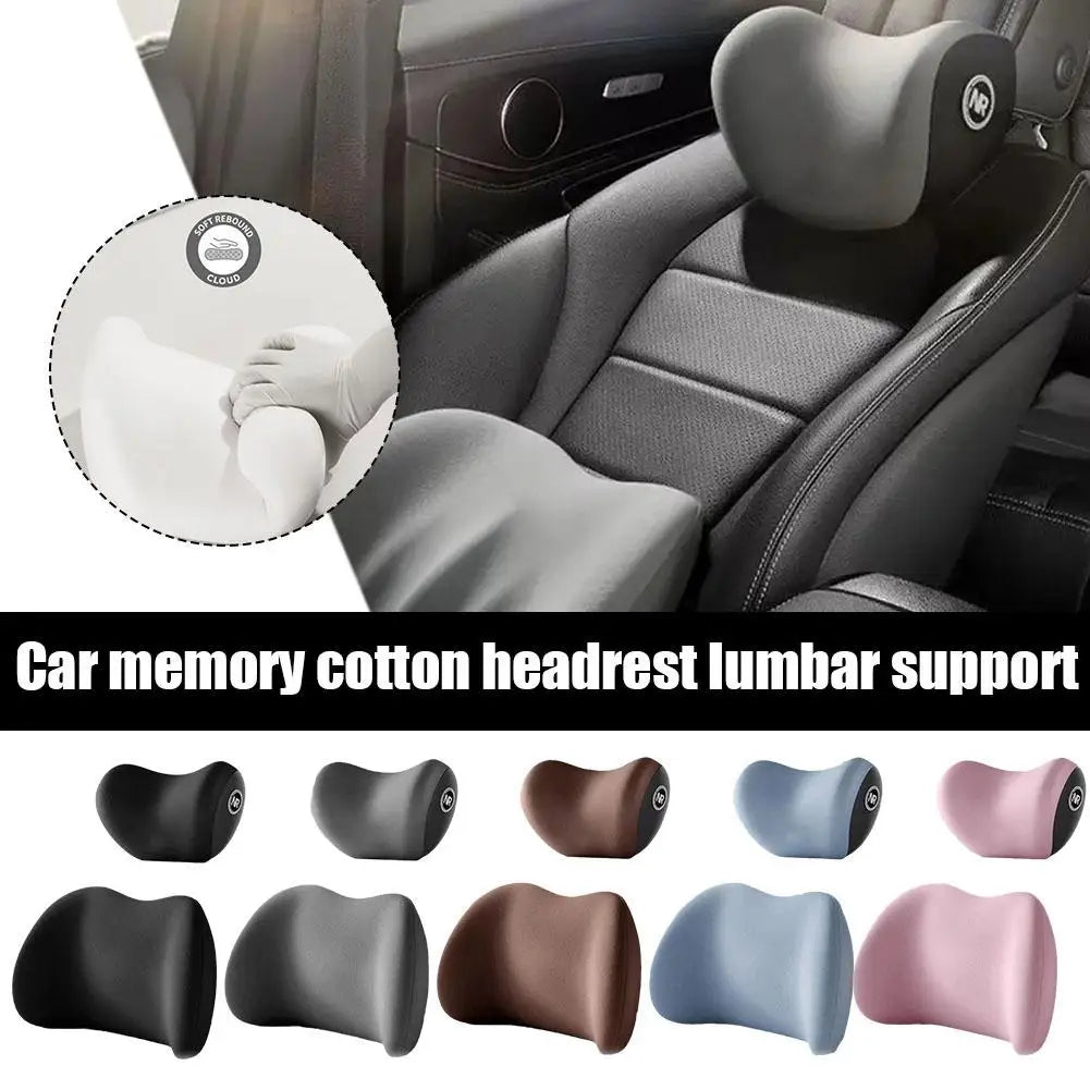 Memory Cotton Car Seat Cushion Set Headrest Neck Pillow and Lumbar Support for Comfort and Protection