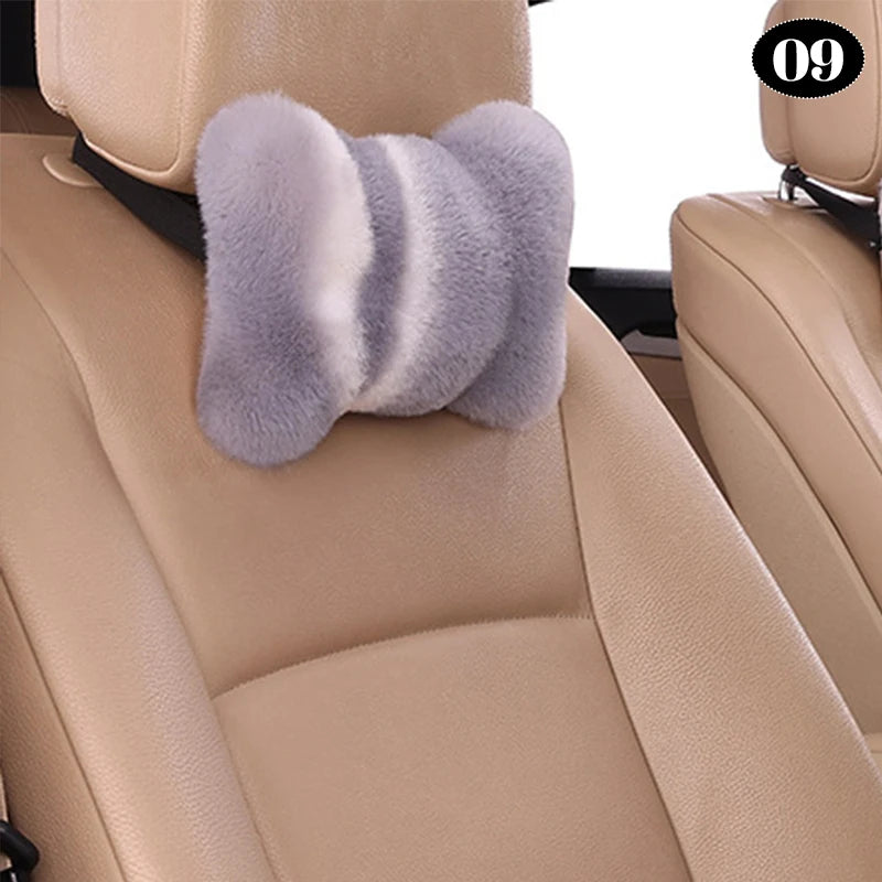 Universal Winter Faux Wool Car Seat Cover – Thickened Warm Plush Cushion, Soft Artificial Fur Interior Accessory - Delicate Leather  