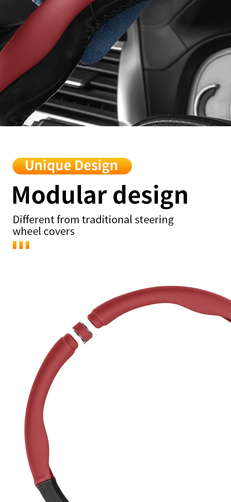 Breathable Steering Wheel Cover – Anti-Slip Universal Car Interior Accessory - Delicate Leather  