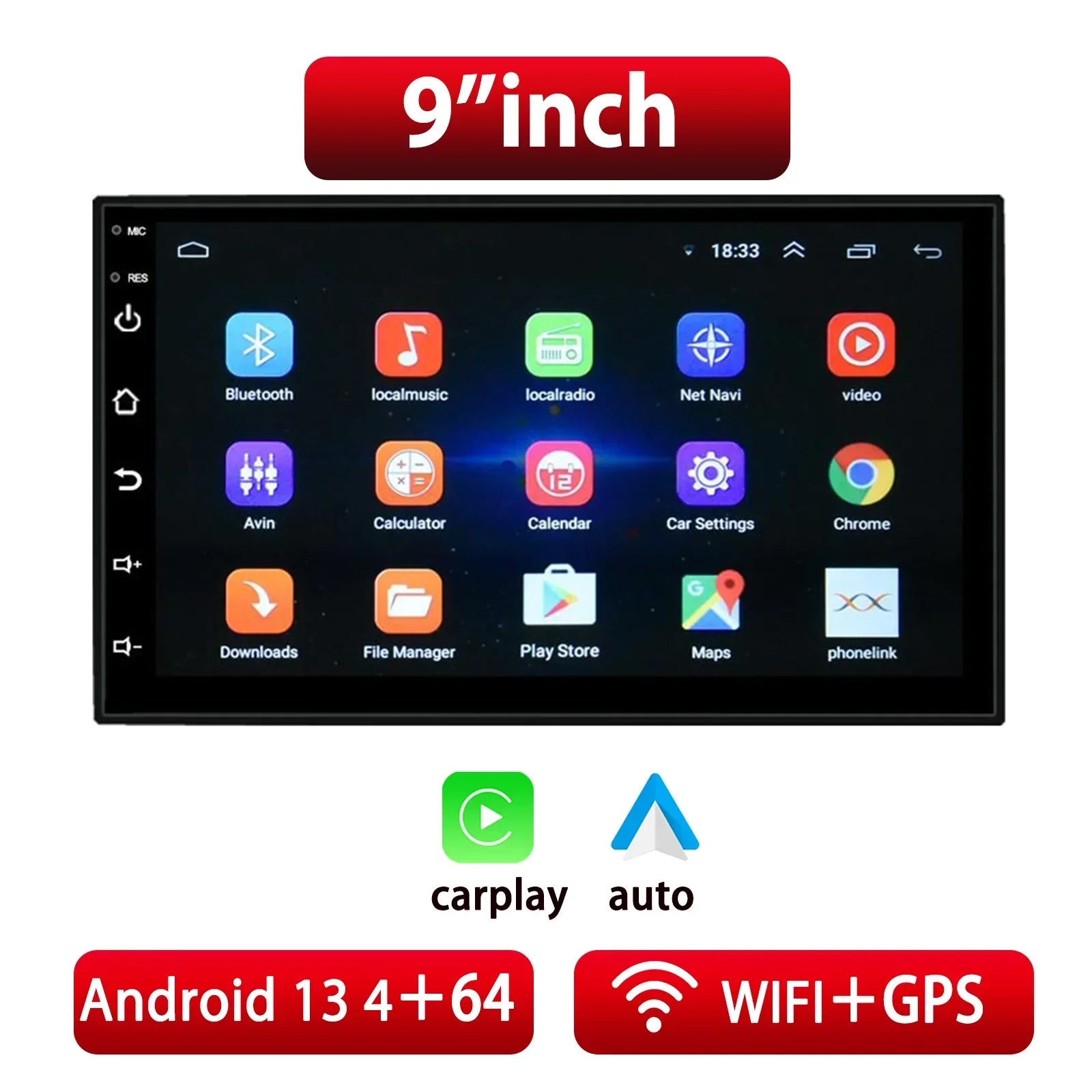 Wireless CarPlay & Android Auto 2 Din Car Radio – 7"/9" Glass Screen GPS Navigator, Wi-Fi, FM, Bluetooth MP5 Player 22