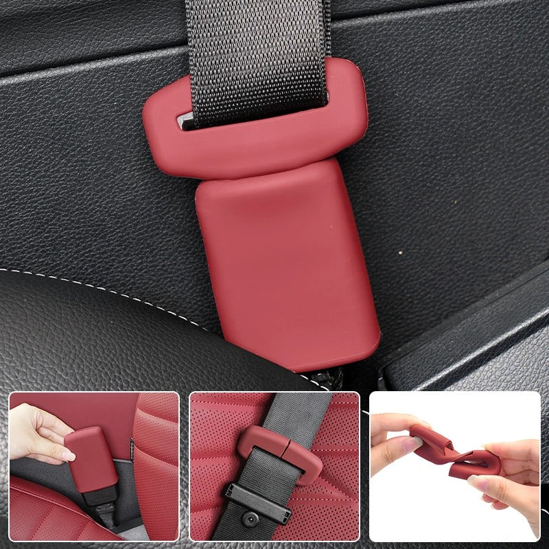 Car Seat Belt Buckle Cover – Silicone Anti-Scratch Interior Protector - Delicate Leather  