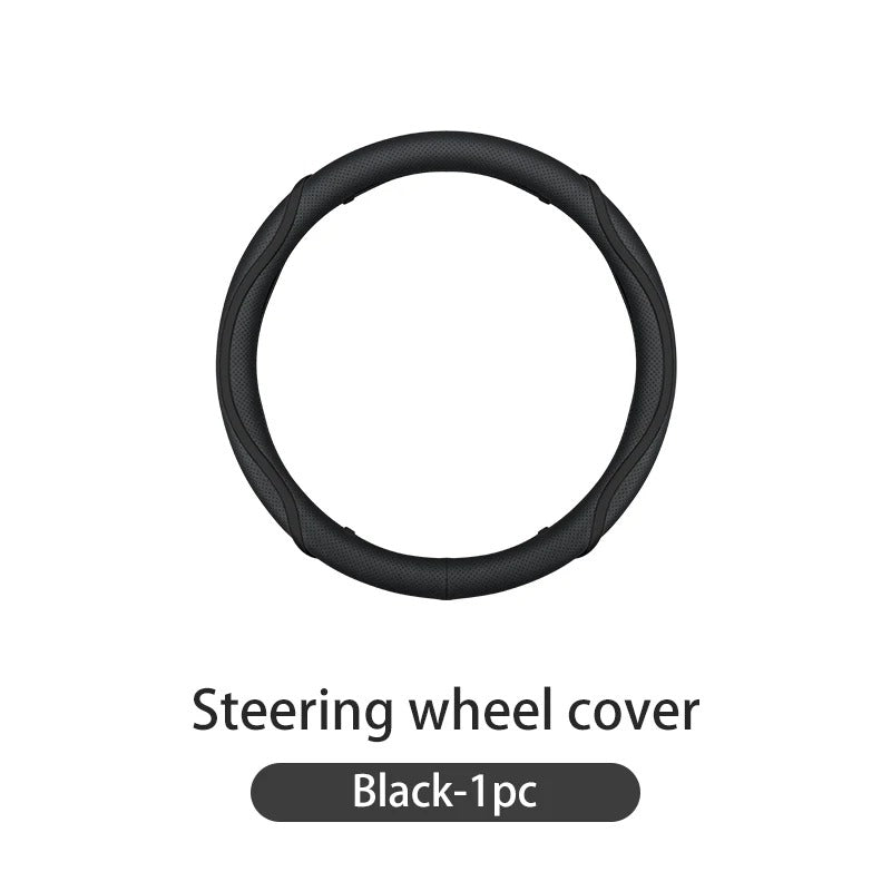 Leather Steering Wheel Cover – Universal Circular Protective Wheel Cover - Delicate Leather  