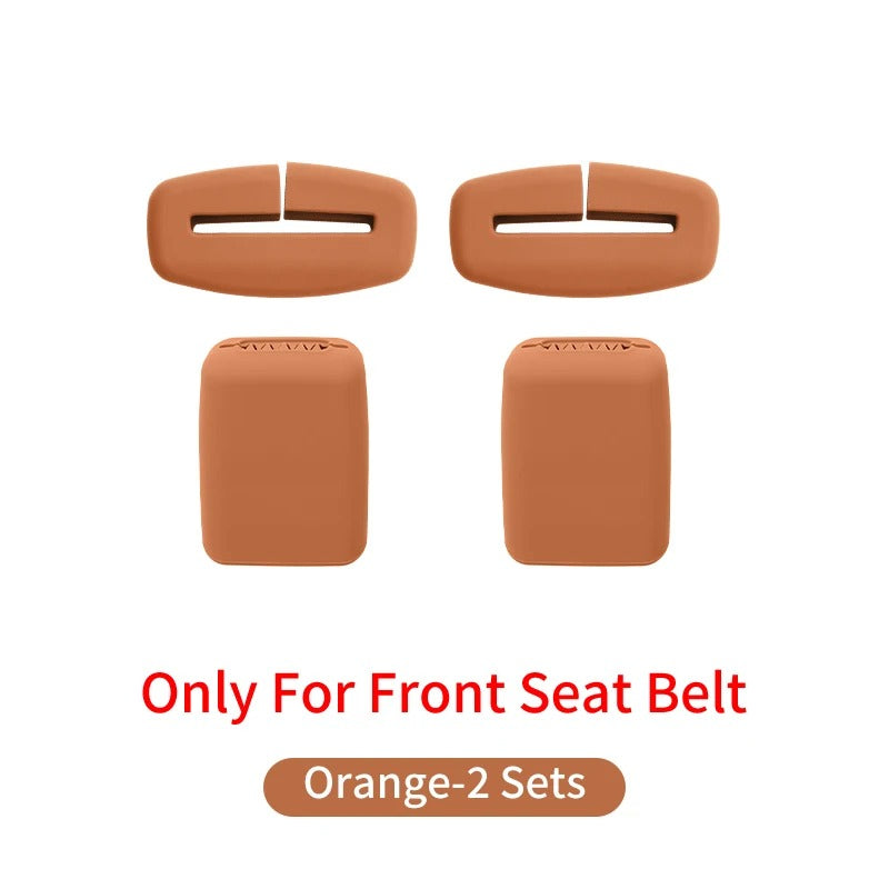 Car Seat Belt Buckle Cover – Silicone Anti-Scratch Interior Protector - Delicate Leather  
