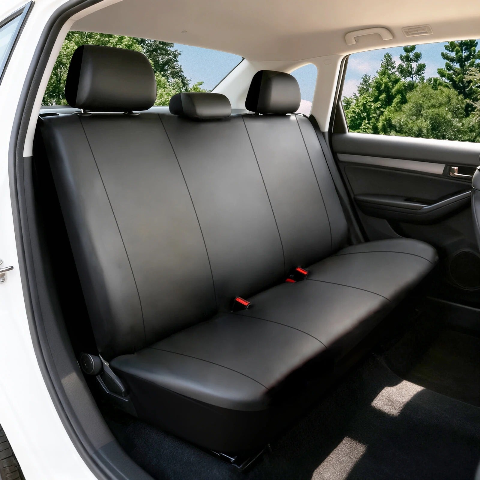 Universal PU Leather Car Seat Covers – Sporty Waterproof Seat Protectors for Cars, SUVs, Trucks & Vans - Delicate Leather  