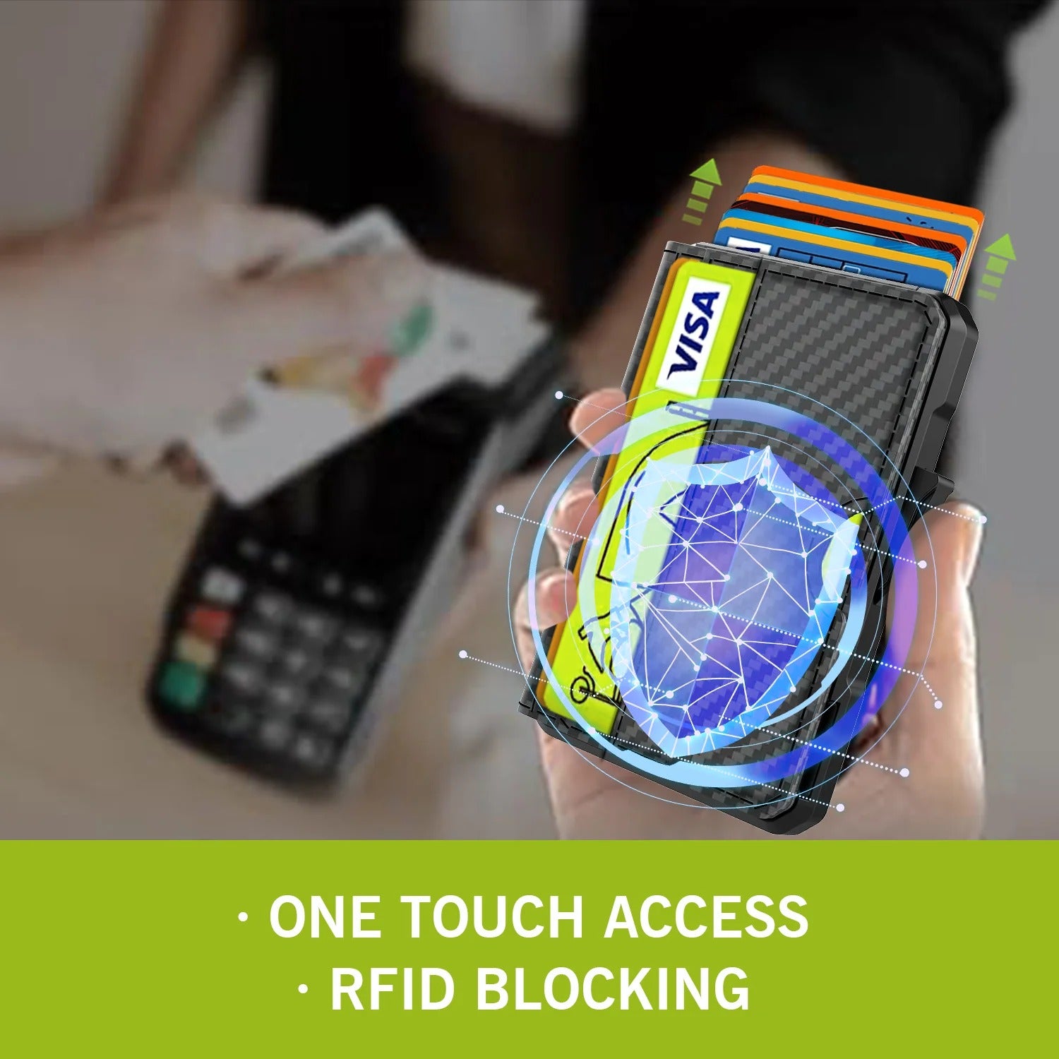 Slim RFID Blocking Wallet for Men – Minimalist Bifold Card Holder with Money Clip