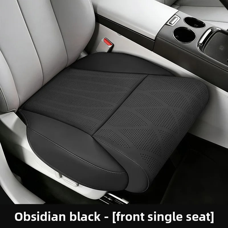 Extended Car Seat Cover with Footrest – Perforated Leather Memory Foam Seat Cushion - Delicate Leather