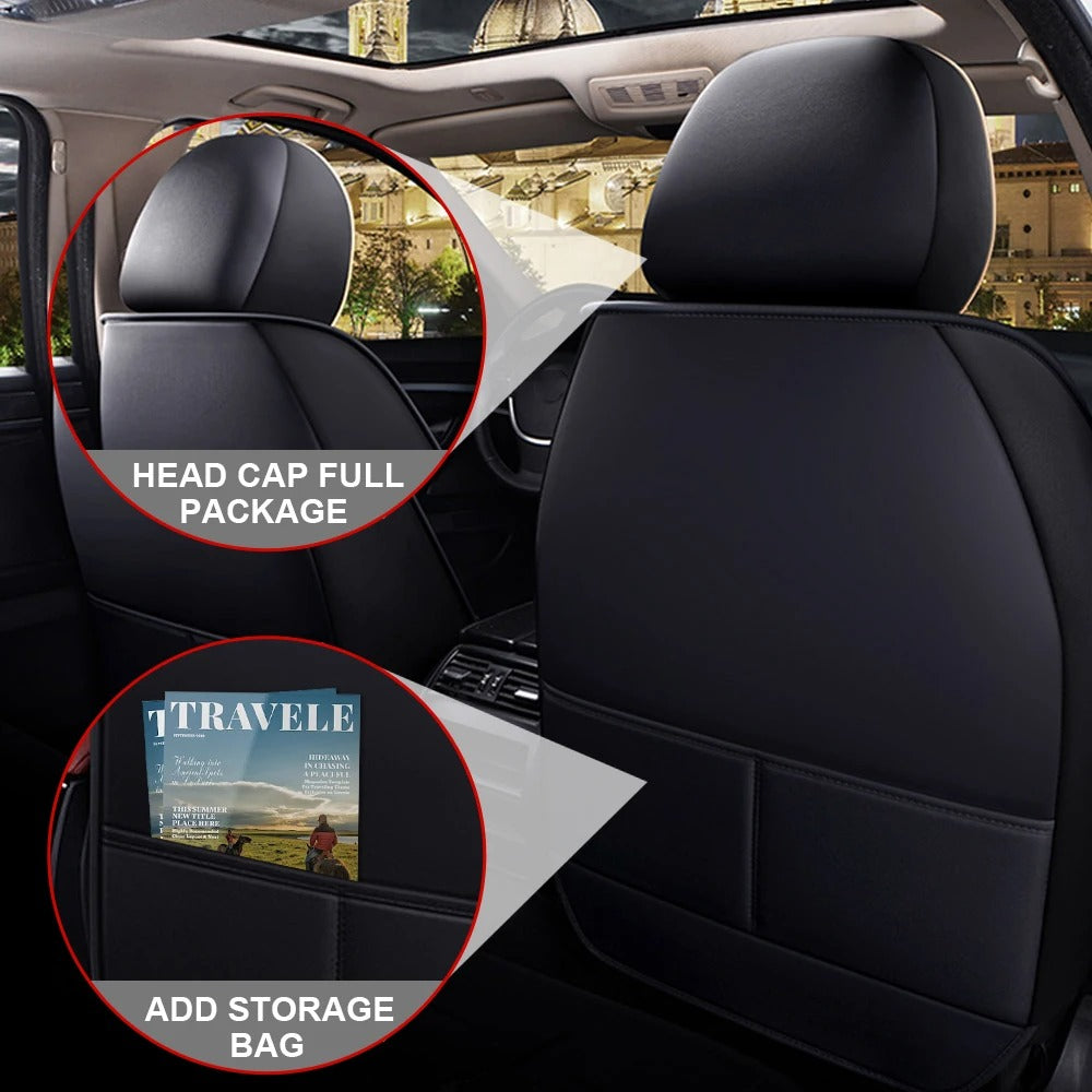 5-Seat PU Leather Car Seat Covers – Full Set for Pickup Trucks (2009–2021 Models)