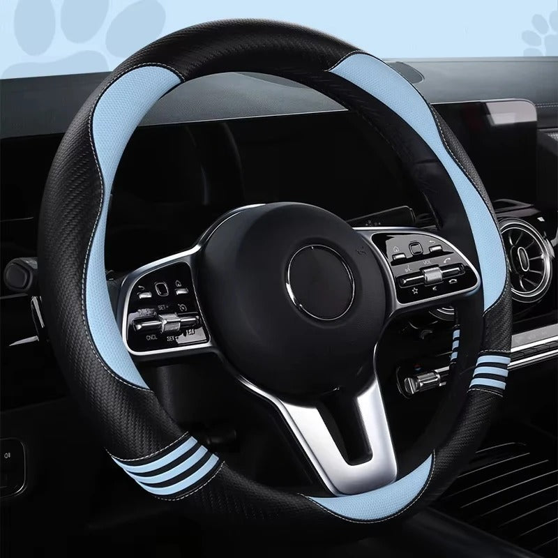 Premium Nappa Leather Steering Wheel Cover – Anti-Slip Universal Fit for Cars, SUVs, Vans, and Trucks - Delicate Leather  