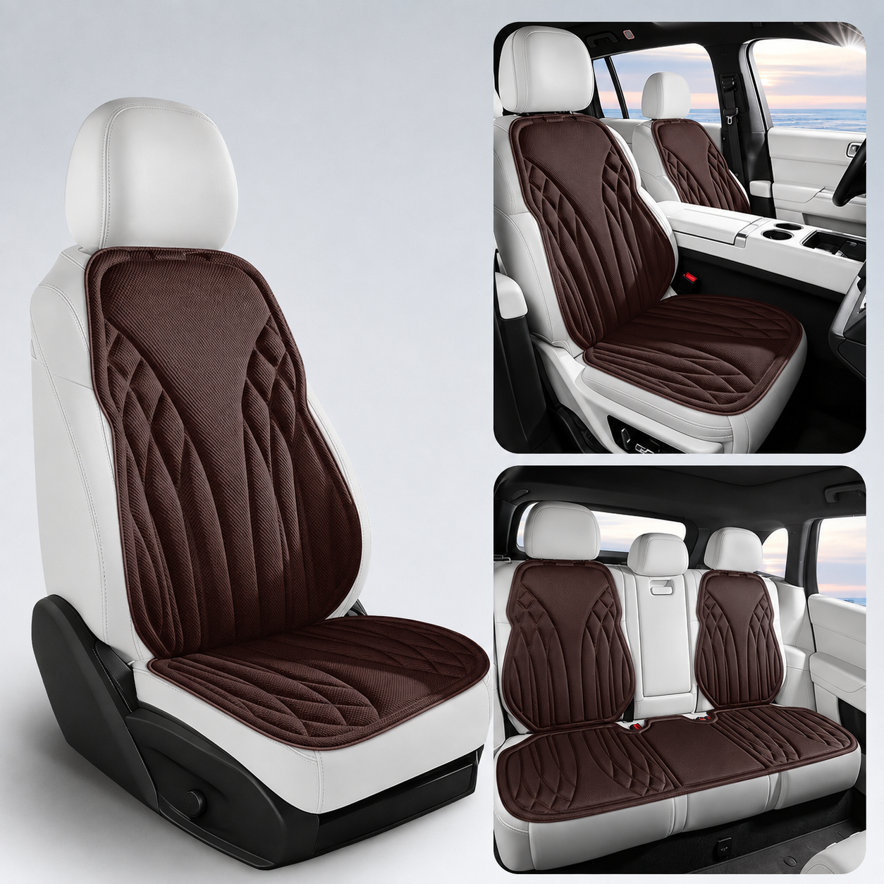 Breathable Latex Car Seat Cushion – Universal Non-Slip Cooling Seat Cover - Delicate Leather