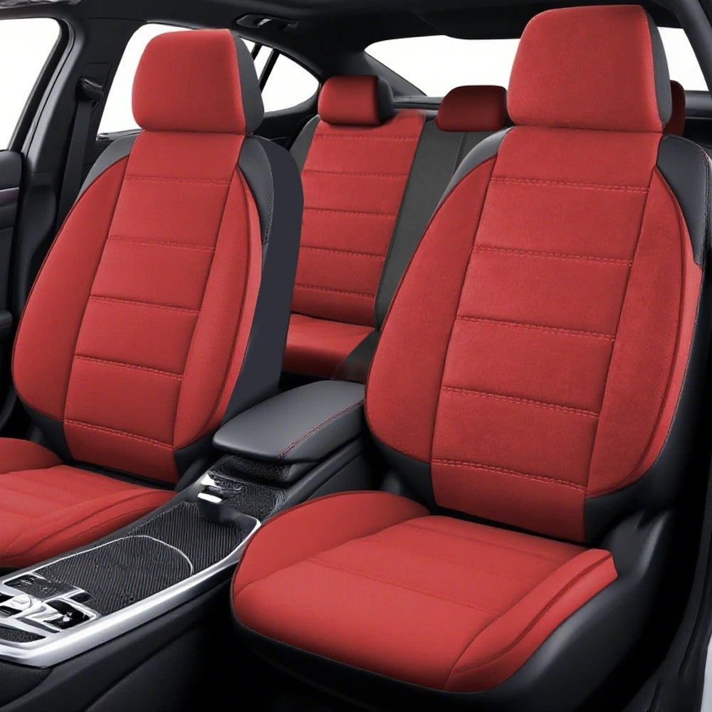 Universal Suede & Leather Car Seat Covers – Waterproof Full Set for Cars, SUVs, Trucks & Vans - Delicate Leather