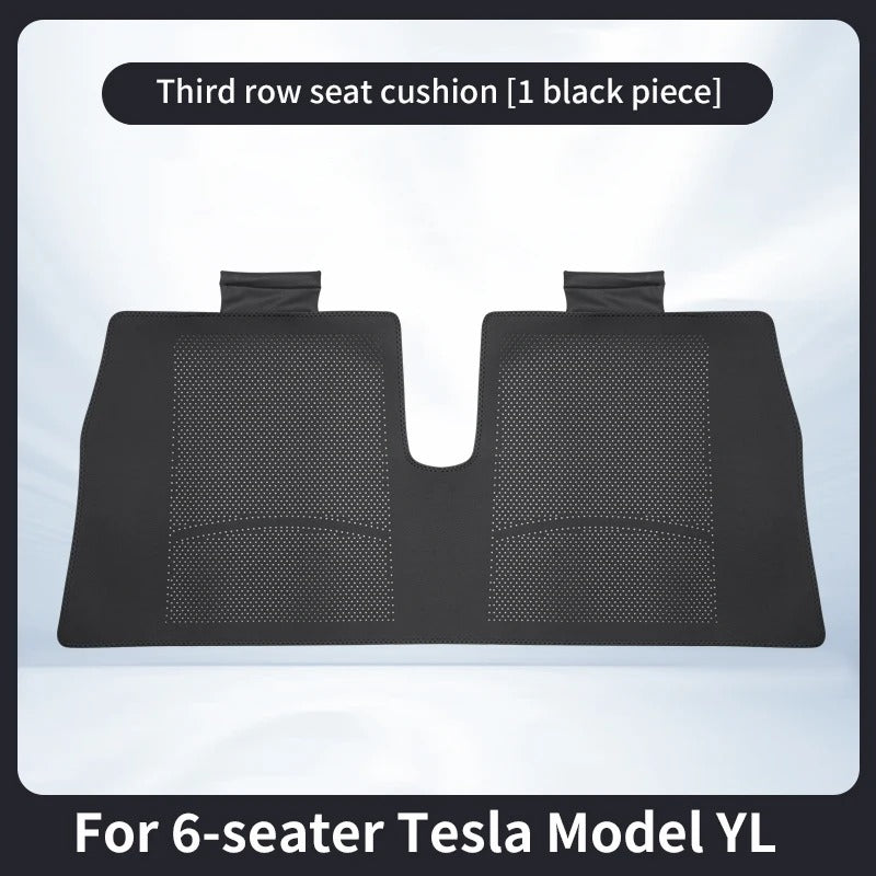 For 6-seater Tesla Model YL Car Seat Cushion Set – Front & Rear Seat Protection Cushions - Delicate Leather