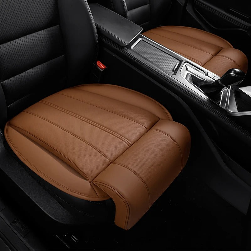 Car Seat Cushion with Extended Leg Support – Leather Anti-Slip Comfort Seat Pad - Delicate Leather  
