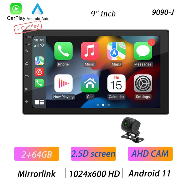 Android 11 Car Radio – 2 Din, 4-Core, 4G, Wireless CarPlay, Android Auto, 7"/9"/10" IPS Screen, GPS, Wi-Fi, Bluetooth 23