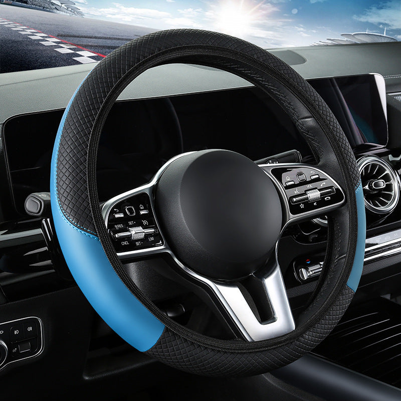 All-Season Anti-Slip and Wear-Resistant Universal Leather Steering Wheel Cover