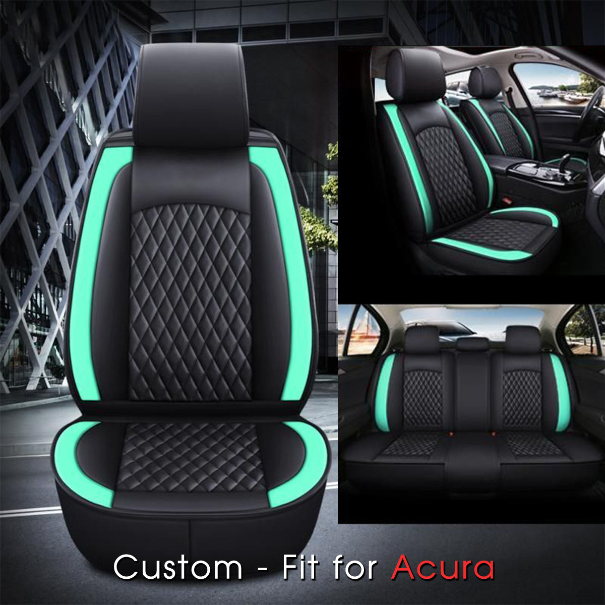 2 Car Seat Covers Full Set, Custom-Fit For Car, Waterproof Leather Front Rear Seat Automotive Protection Cushions, Car Accessories DLAC211