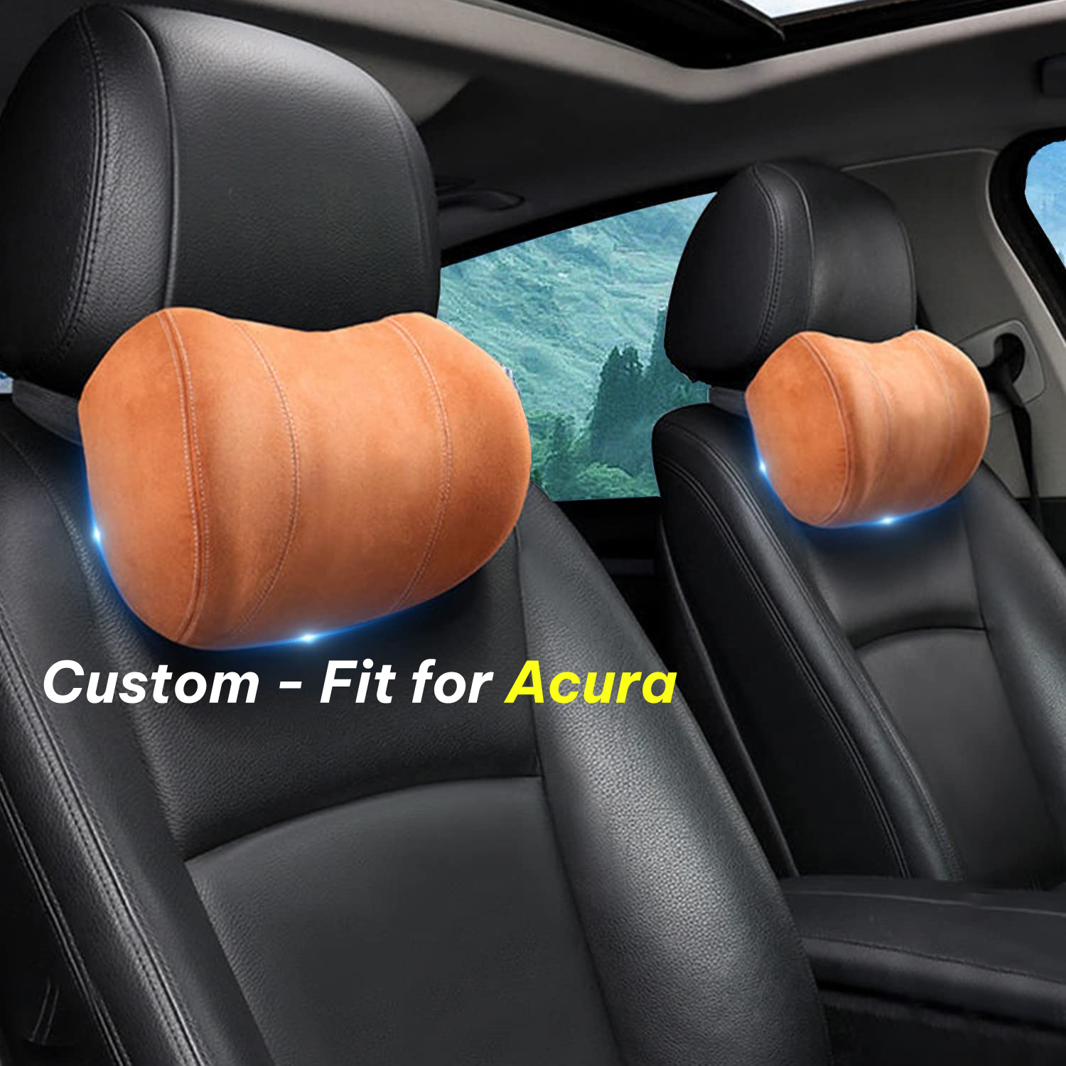 Car Headrest (2 PCS), Custom-Fit For Car, Update Version Premium Memory Foam Car Neck Pillow DLAC227