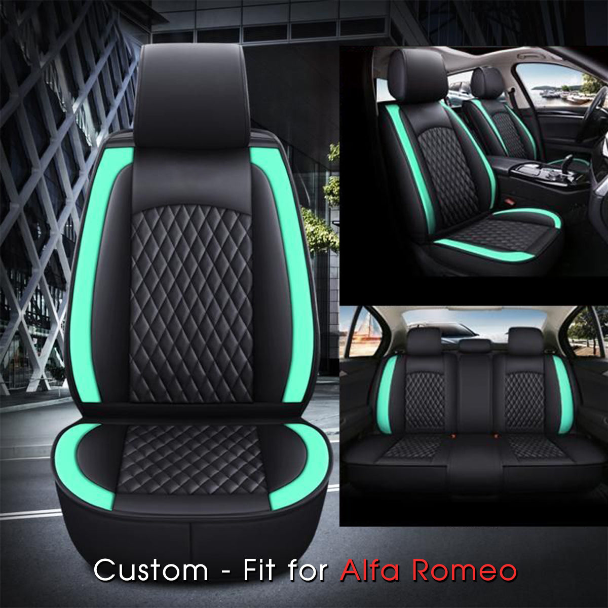 2 Car Seat Covers Full Set, Custom-Fit For Car, Waterproof Leather Front Rear Seat Automotive Protection Cushions, Car Accessories DLAR211