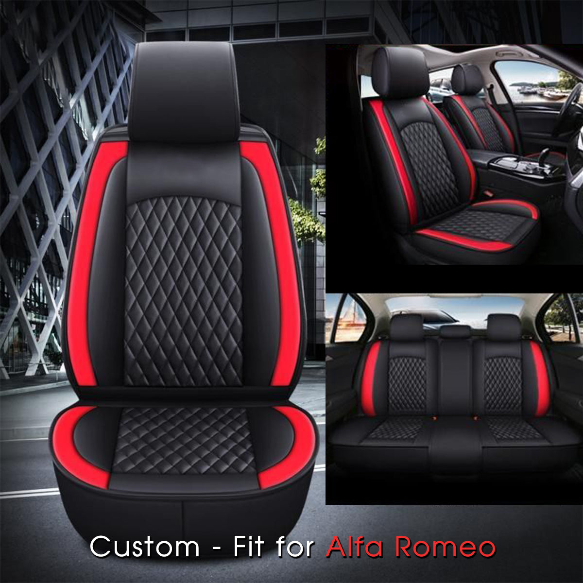 2 Car Seat Covers Full Set, Custom-Fit For Car, Waterproof Leather Front Rear Seat Automotive Protection Cushions, Car Accessories DLAR211