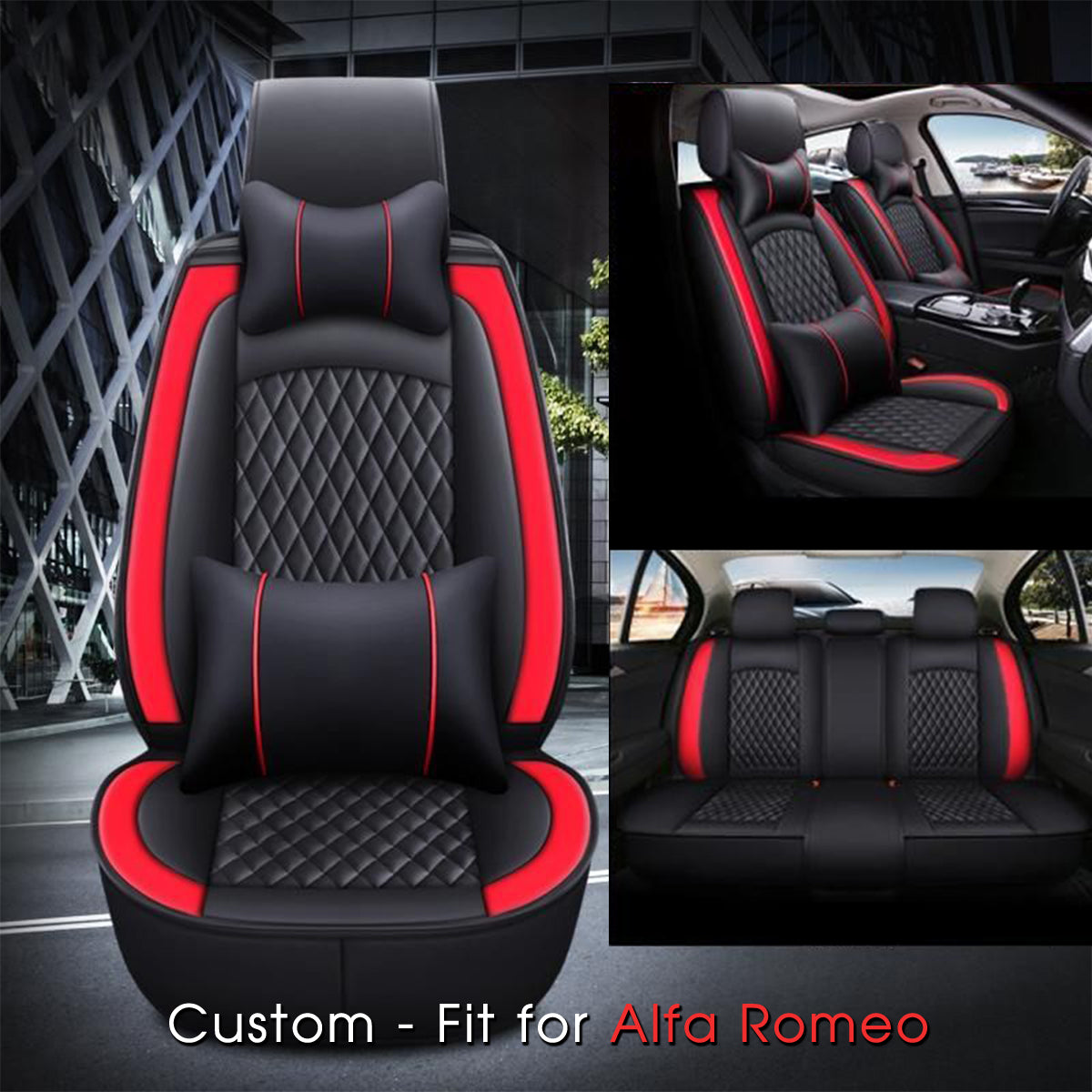 2 Car Seat Covers Full Set, Custom-Fit For Car, Waterproof Leather Front Rear Seat Automotive Protection Cushions, Car Accessories DLAR211