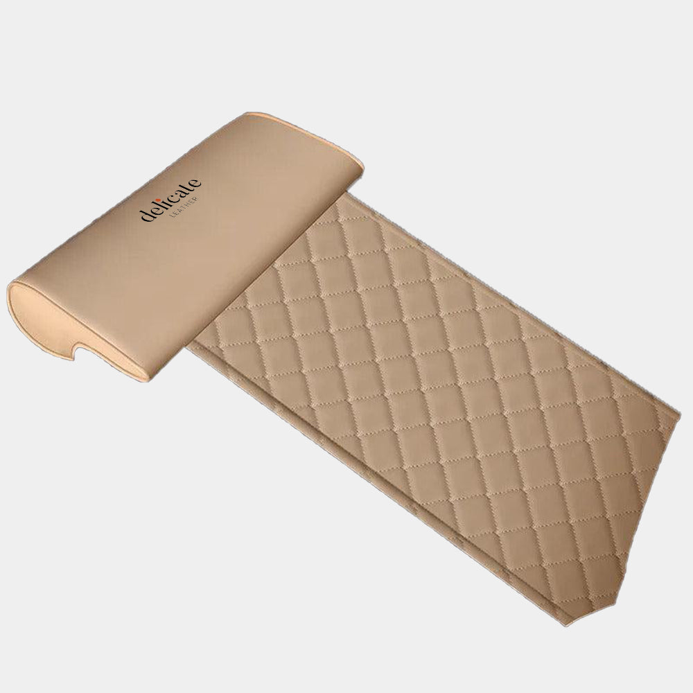 Leather Car Seat Extender Cushion – Memory Foam Leg Support Pillow for Long-Distance Driving and Office Use