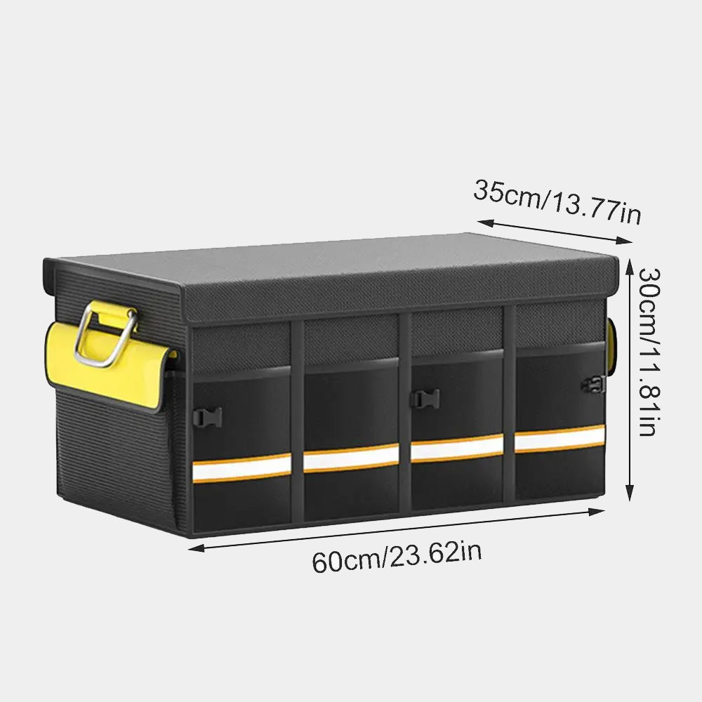 Trunk Organizers - Van Trunk Storage Box with Collapsible Heavy Duty Handle