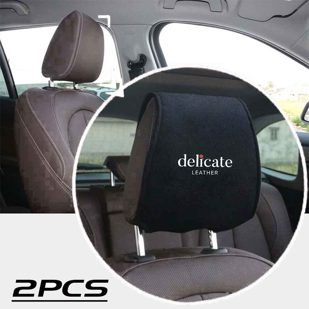 Delicate Leather Car Seat Headrest Cover Breathable Flexible Headrest Covers Velcro Auto Headrest Covers Universal Fit, Custom For Your Cars, Car Accessories CA13998