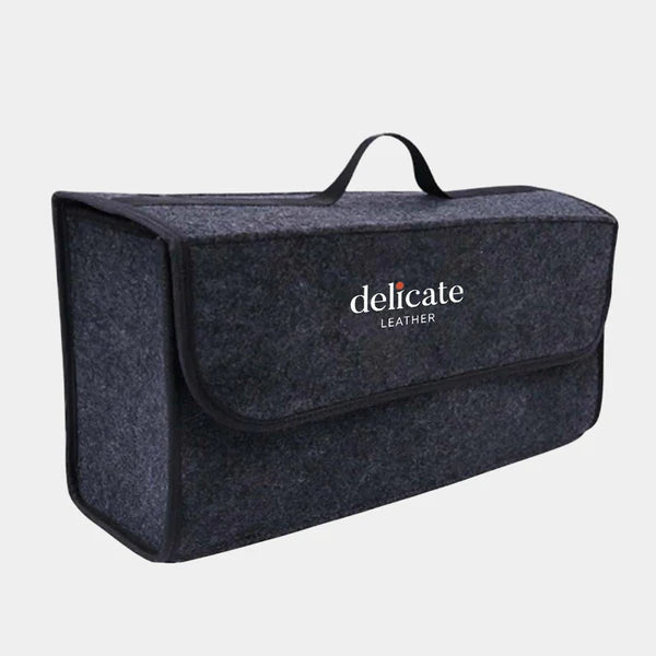 Soft Felt Car Bag Organizer Folding Car Storage Box Non Slip Fireproof Car Trunk Organizer, Custom For Your Cars, Car Accessories JG12990 - Delicate Leather  
