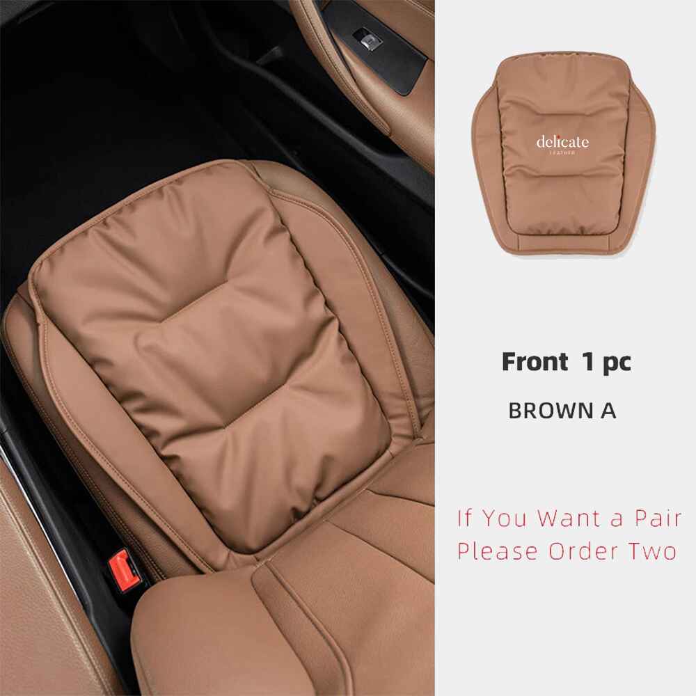 Universal Car Seat Cover Soft PU Nappa Leather, Anti-Skid, Protective Cushion and Back Pad for Automobile Interiors