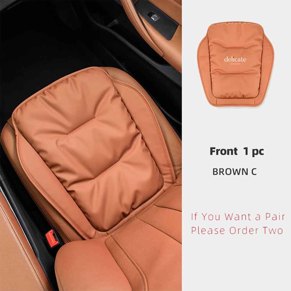 Universal Car Seat Cover Soft PU Nappa Leather, Anti-Skid, Protective Cushion and Back Pad for Automobile Interiors