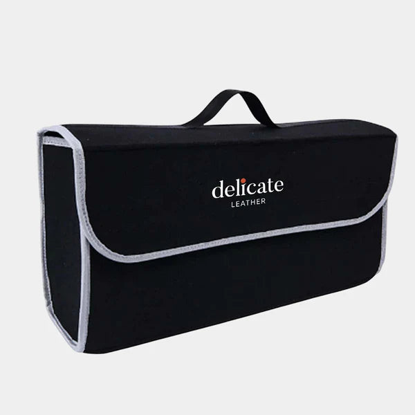 Soft Felt Car Bag Organizer Folding Car Storage Box Non Slip Fireproof Car Trunk Organizer, Custom For Your Cars, Car Accessories JG12990 - Delicate Leather  