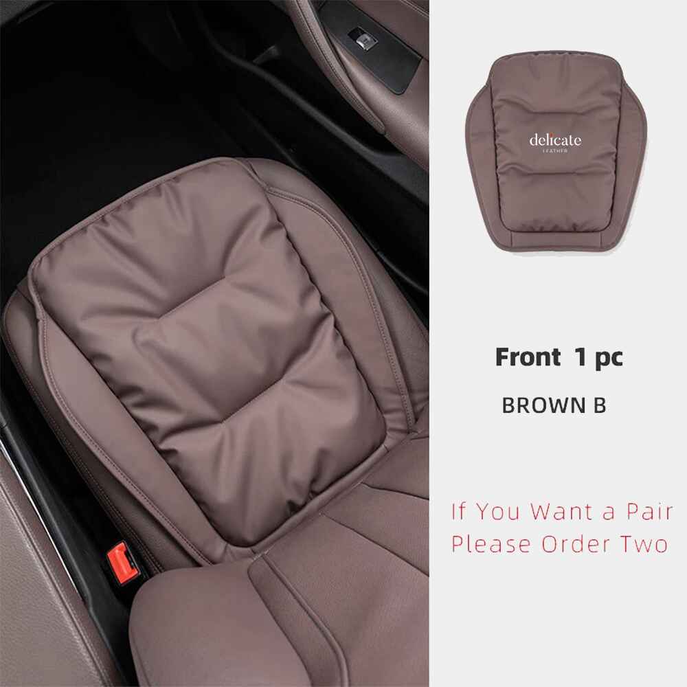 Universal Car Seat Cover Soft PU Nappa Leather, Anti-Skid, Protective Cushion and Back Pad for Automobile Interiors