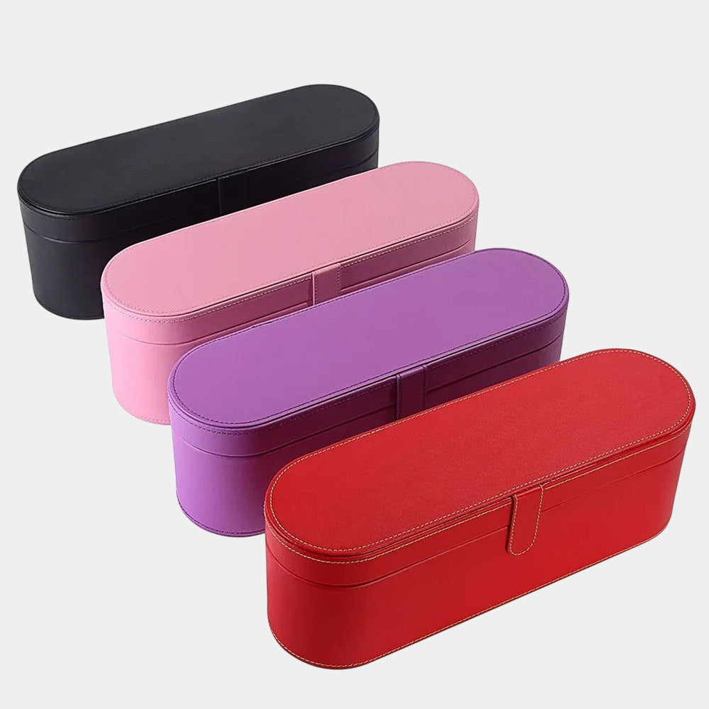 Portable PU Leather Hair Dryer Case – Hard Box Anti-Scratch Cover Pouch for Dyson Supersonic Home Storage