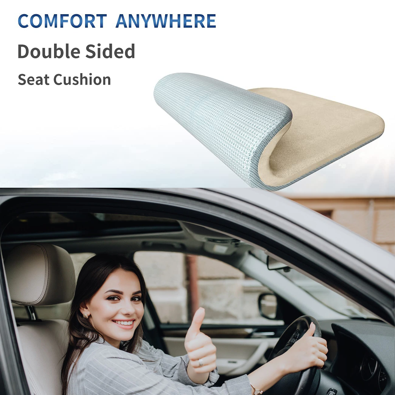 Car Seat Cushion, Custom Fit For Car, Car Memory Foam Seat Cushion, Heightening Seat Cushion, Seat Cushion for Car and Office Chair DLVE224