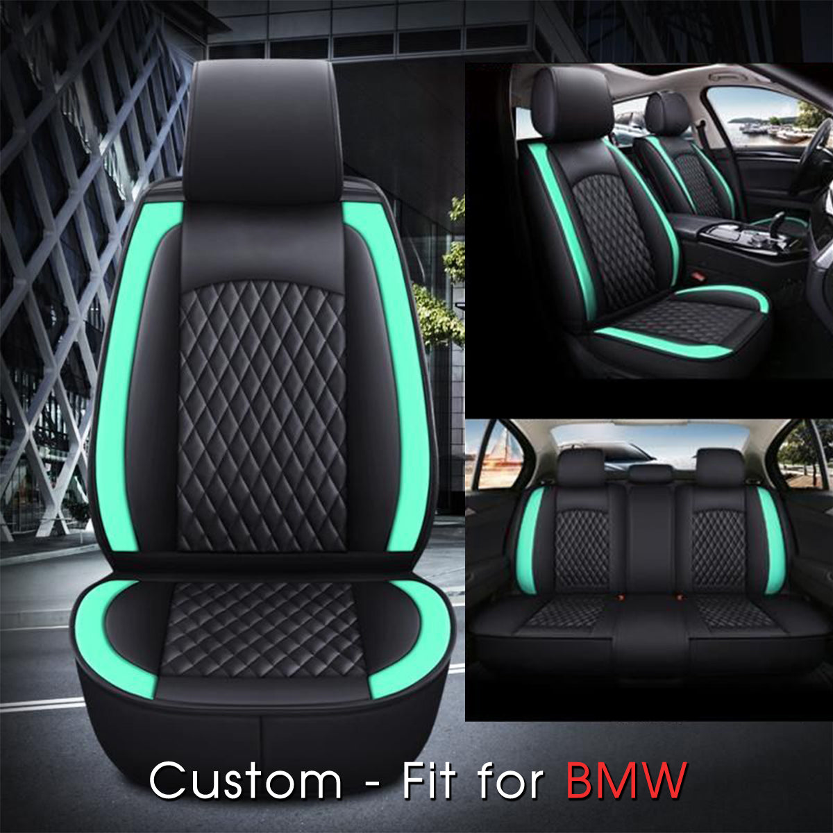 2 Car Seat Covers Full Set, Custom-Fit For Car, Waterproof Leather Front Rear Seat Automotive Protection Cushions, Car Accessories DLKX211