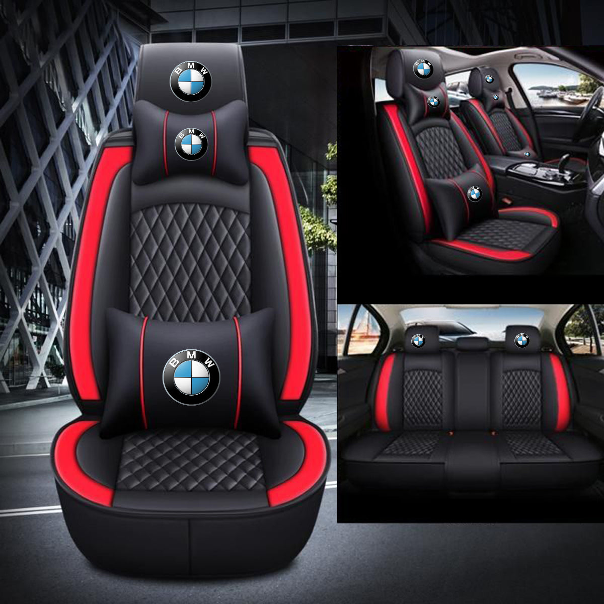 2 Car Seat Covers Full Set, Custom For Your Cars, Waterproof Leather Front Rear Seat Automotive Protection Cushions, Car Accessories KO