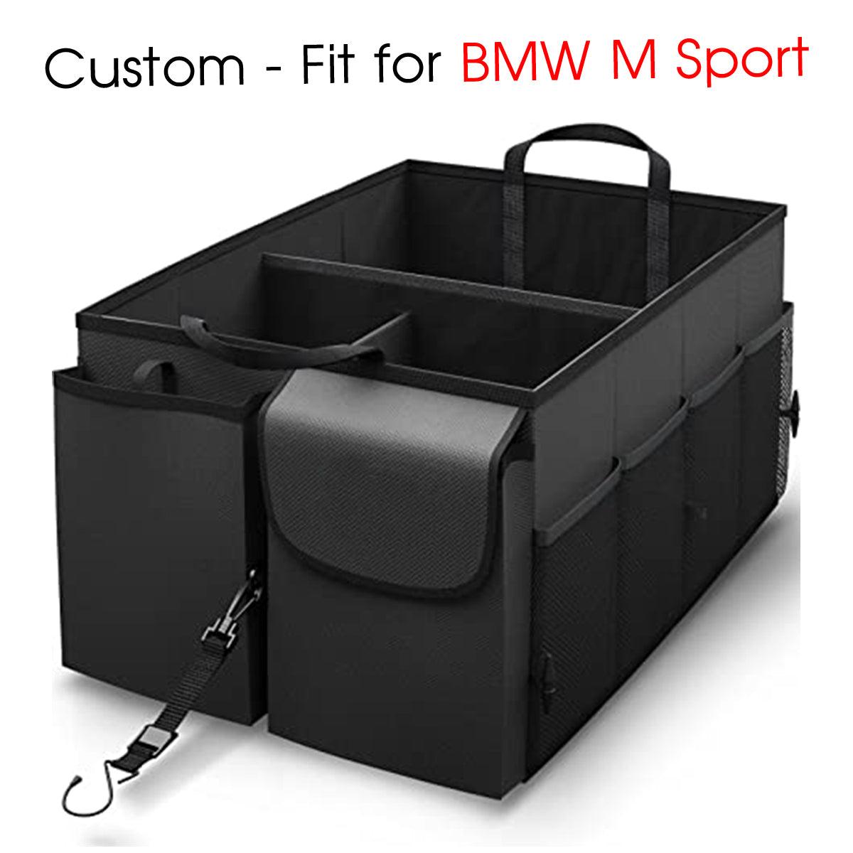 Car Trunk Organizer - Collapsible, Custom-Fit For Car, Multi-Compartment Automotive SUV Car Organizer for Storage w/ Adjustable Straps - Car Accessories for Women and Men DLKO232