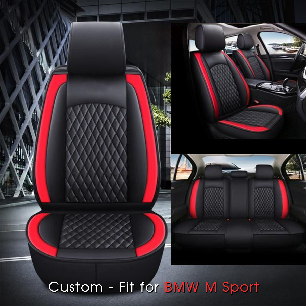 2 Car Seat Covers Full Set, Custom-Fit For Car, Waterproof Leather Front Rear Seat Automotive Protection Cushions, Car Accessories DLKO211