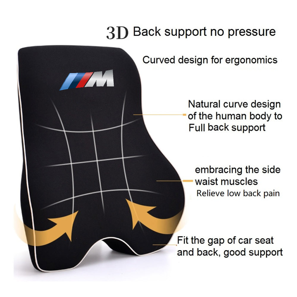 Lumbar Support Cushion for Car and Headrest Neck Pillow Kit, Custom For Cars, Ergonomically Design for Car Seat, Car Accessories KO13983