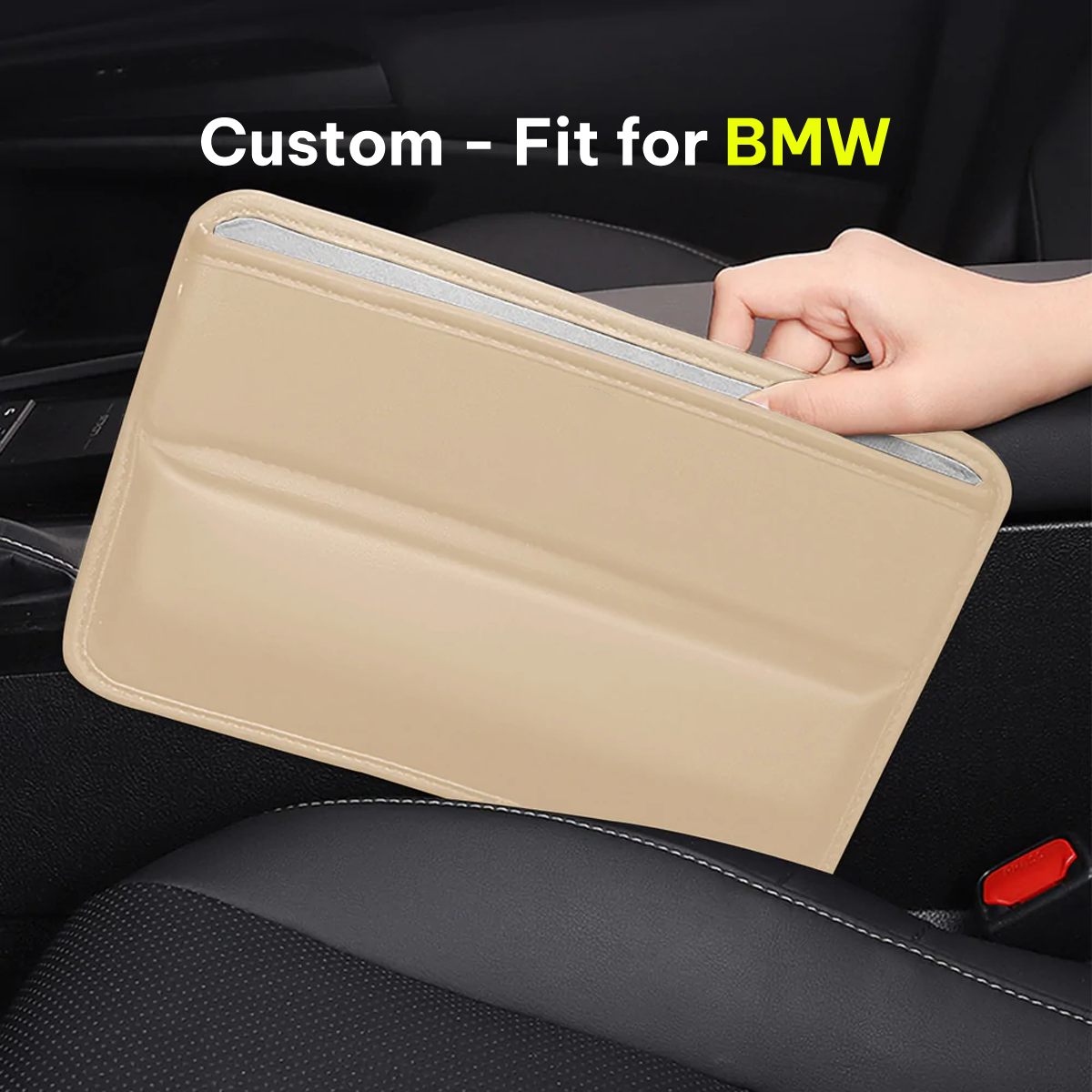 Car Seat Gap Filler Organizer, Custom-Fit For Car, Multifunctional PU Leather Console Side Pocket Organizer for Cellphones, Cards, Wallets, Keys DLKX226