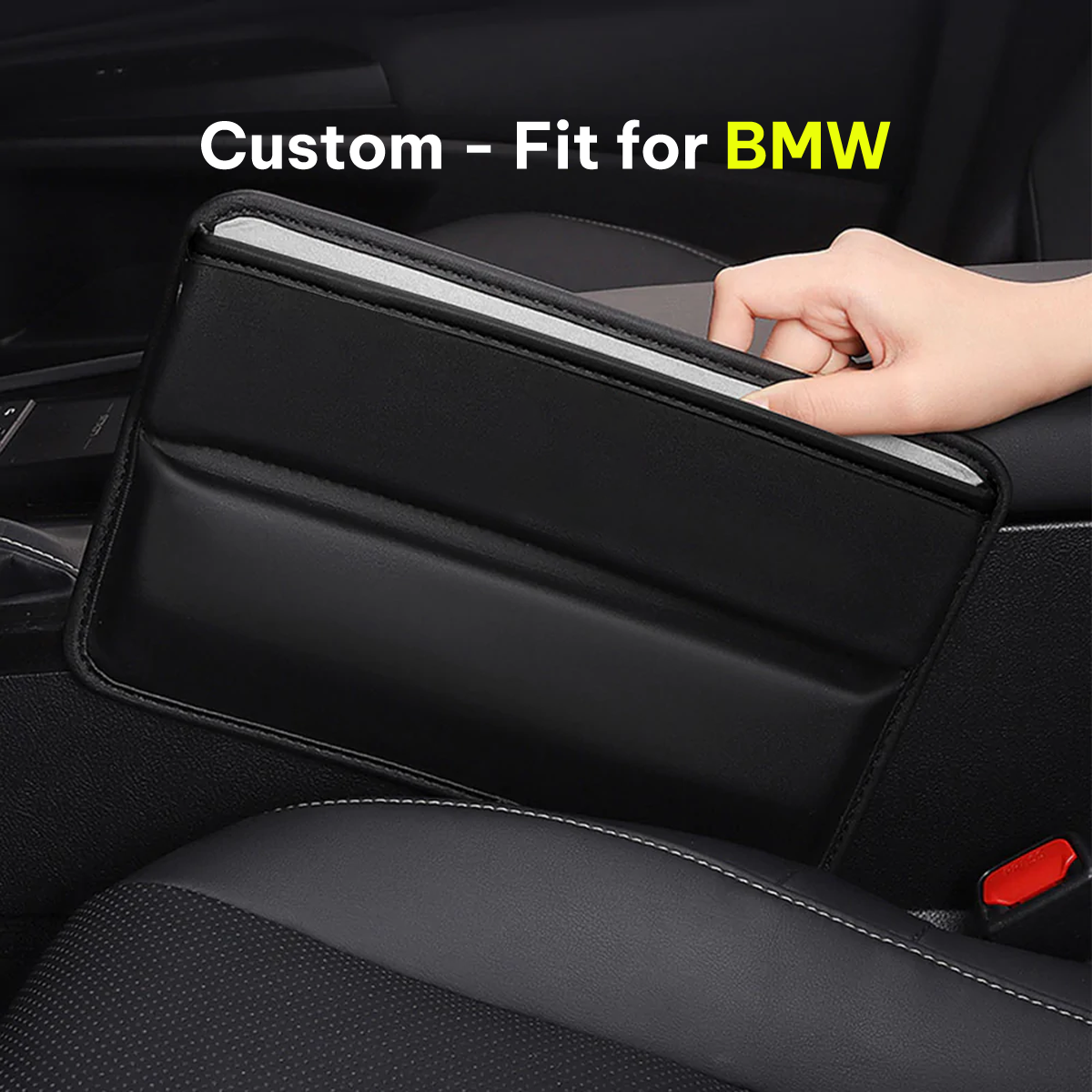 Car Seat Gap Filler Organizer, Custom-Fit For Car, Multifunctional PU Leather Console Side Pocket Organizer for Cellphones, Cards, Wallets, Keys DLKX226