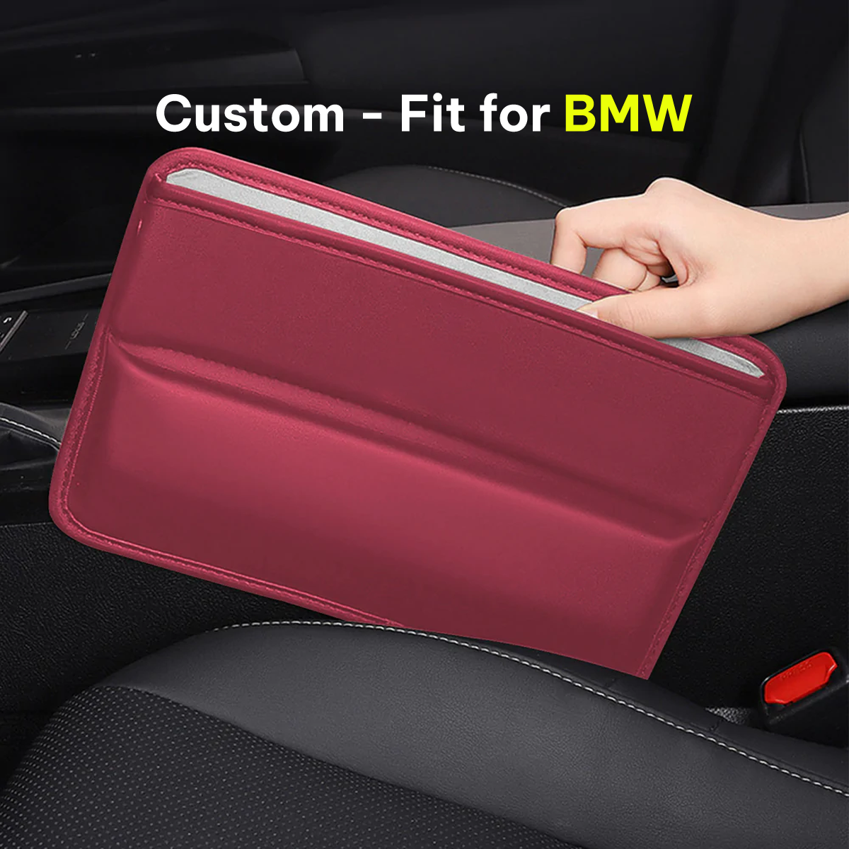 Car Seat Gap Filler Organizer, Custom-Fit For Car, Multifunctional PU Leather Console Side Pocket Organizer for Cellphones, Cards, Wallets, Keys DLKX226