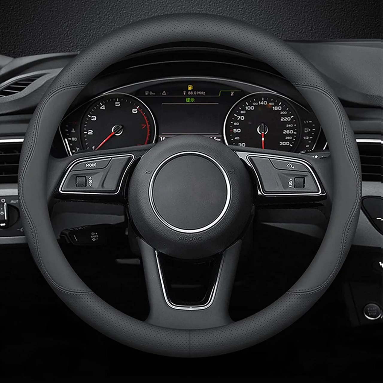 Premium Leather Custom Car Steering Wheel Cover 2026 Update Version, 4 Styles, 15 inches Outer Diameter - Delicate Leather  