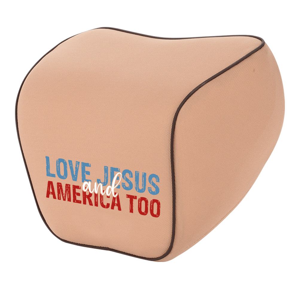 Love Jesus And America Too Lumbar Support Cushion for Car and Headrest Neck Pillow Kit, Custom For Cars, Ergonomically Design for Car Seat, Car Accessories, 4th of July 05