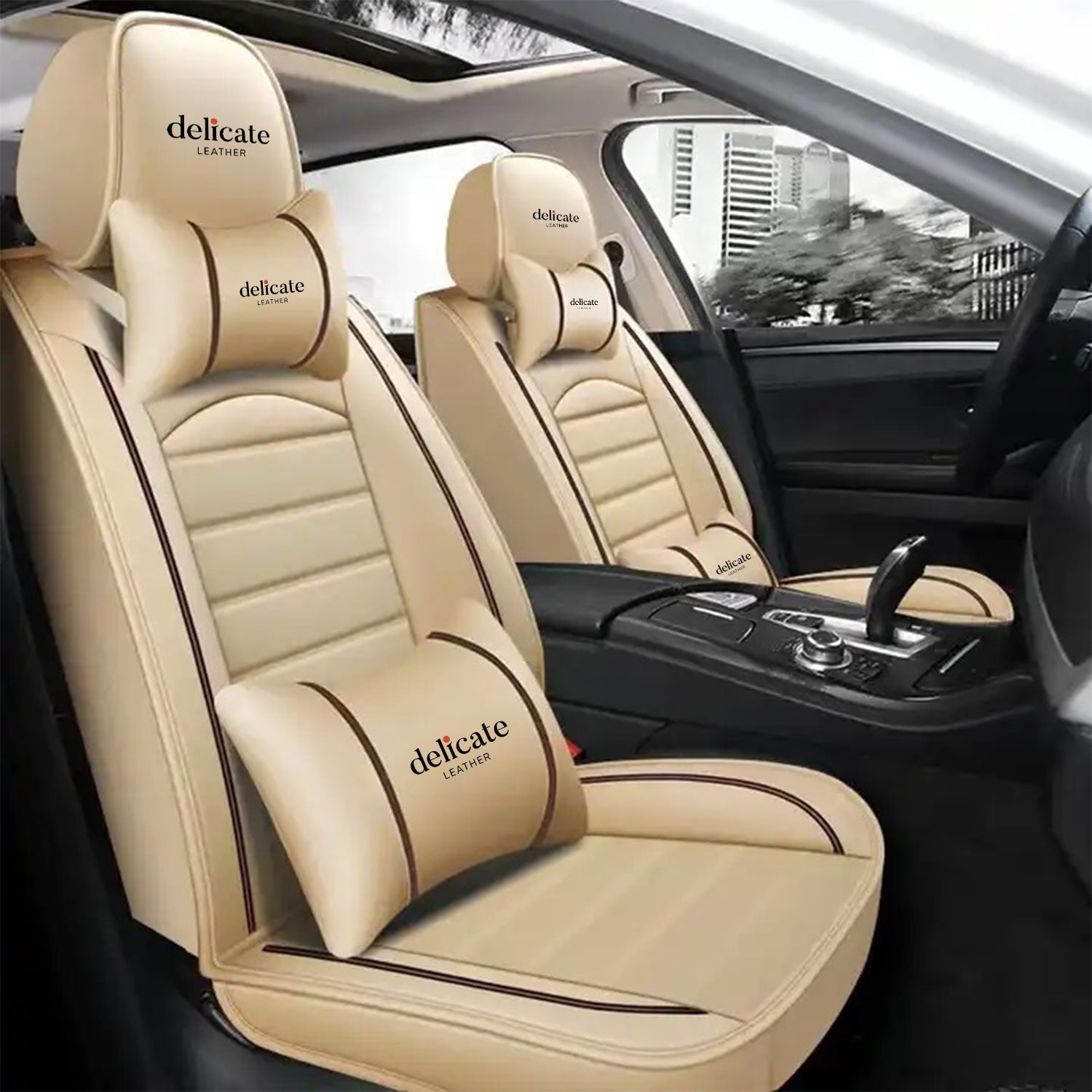 Delicate Leather Car Seat Cover Luxury Leather Car Seat Cover Custom U