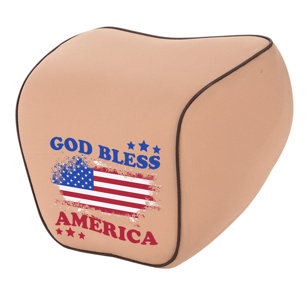 God Bless America Lumbar Support Cushion for Car and Headrest Neck Pillow Kit, Custom For Cars, Ergonomically Design for Car Seat, Car Accessories, 4th of July 09