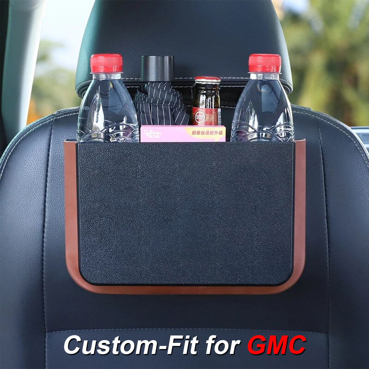 Hanging Waterproof Car Trash can-Foldable, Custom-Fit For Car, Waterproof, Equipped with Cup Holders and Trays DLWQ251