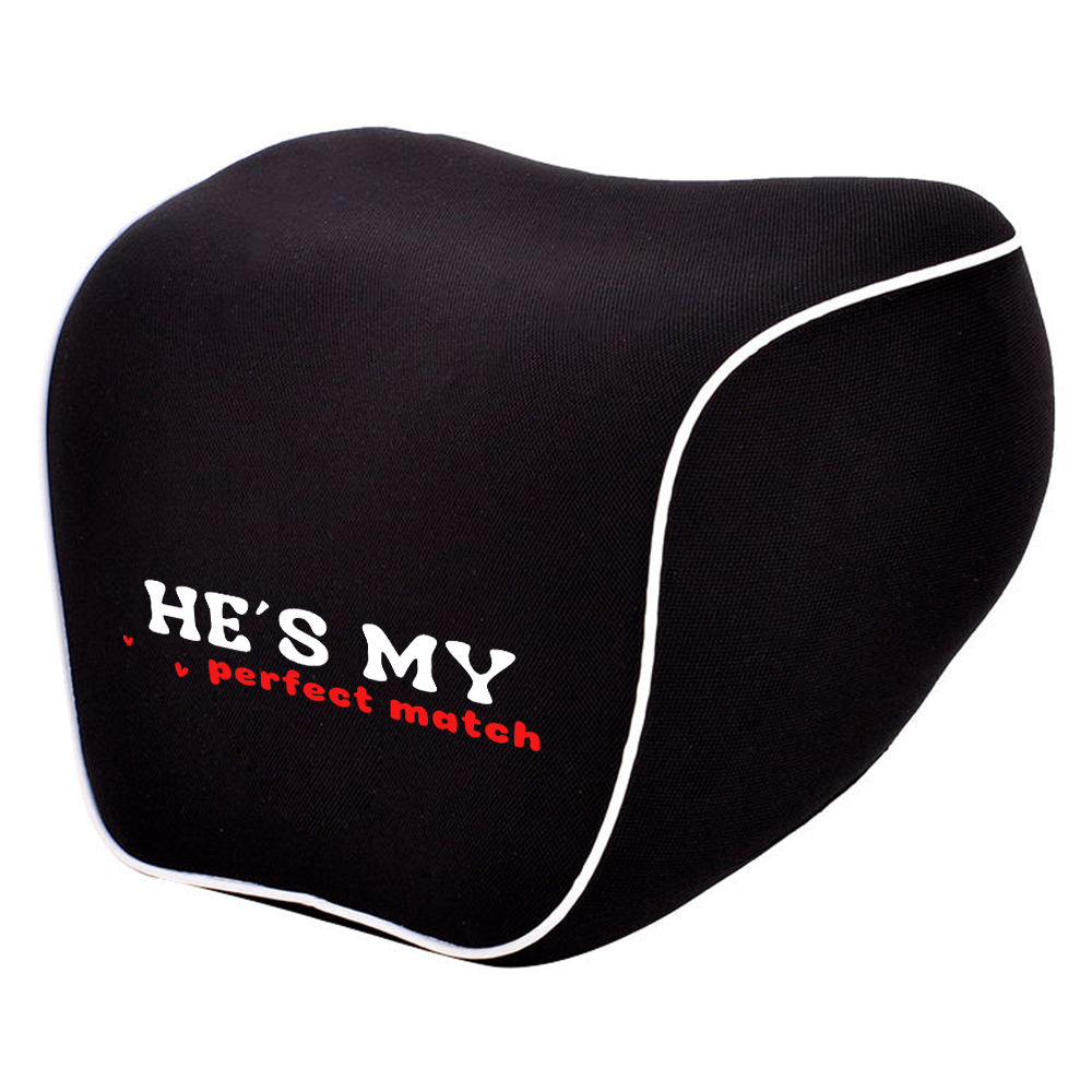 She's My Perfect Match -He's My Perfect Match Lumbar Support Cushion for Car and Headrest Neck Pillow Kit, Valentines Day Custom For Cars, Ergonomically Design for Car Seat, Car Accessories, Couple Matching Puzzle 03