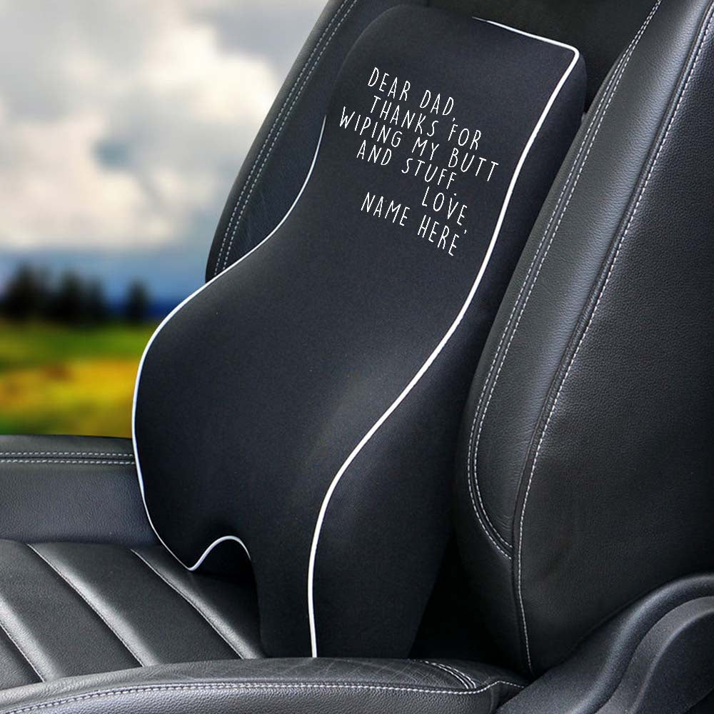 Personalized Lumbar Support Cushion for Car and Headrest Neck Pillow Kit, Happy Father's Day, Custom For Cars, Ergonomically Design for Car Seat, Car Accessories, Gift for Daddy 17