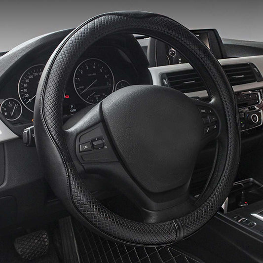 Leather Steering Wheel Cover for Cars Anti-Slip Grip & Comfort - Delicate Leather